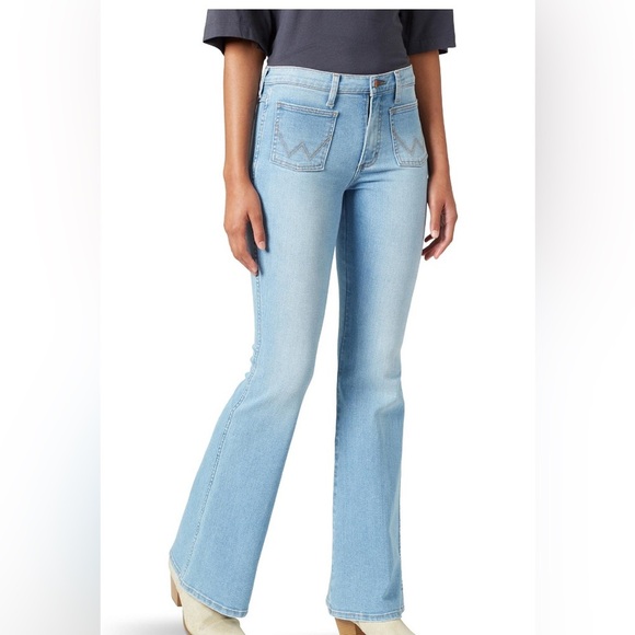 Free People X Wrangler Patch Pocket Flare Malibu. NWT - Picture 3 of 13